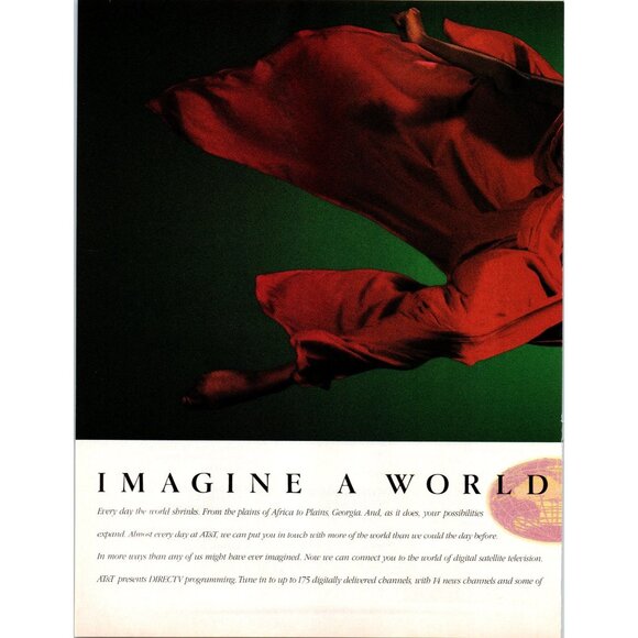 1996 AT&T DirecTV Centennial Olypics Games Atlanta 2 Page Vintage Print Ad Art - Picture 2 of 4